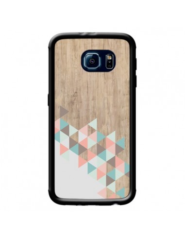 Coque Wood Bois Azteque Triangles Archiwoo pour Samsung Galaxy S6 - Pura Vida
