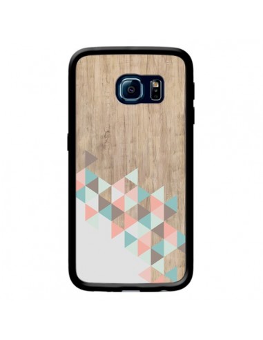 Coque Wood Bois Azteque Triangles Archiwoo pour Samsung Galaxy S6 Edge - Pura Vida