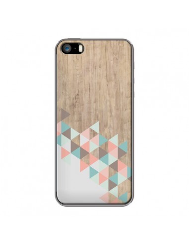 Coque iPhone 5/5S et SE Wood Bois Azteque Triangles Archiwoo - Pura Vida