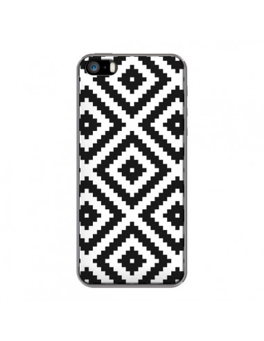 Coque iPhone 5/5S et SE Diamond Chevron Black and White - Pura Vida