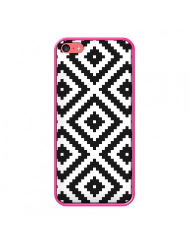 Coque iPhone 5C Diamond Chevron Black and White - Pura Vida