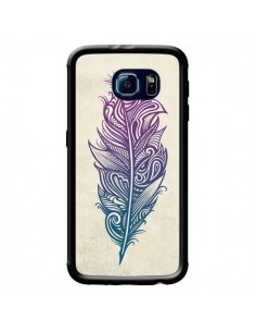 Coque Feather Plume Arc En Ciel pour Samsung Galaxy S6 -...