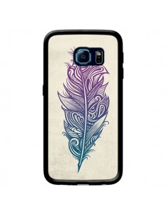 Coque Feather Plume Arc En Ciel pour Samsung Galaxy S6...