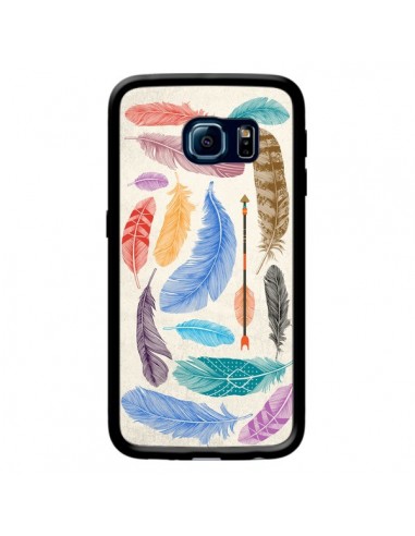 Coque Feather Plumes Multicolores pour Samsung Galaxy S6 Edge - Rachel Caldwell