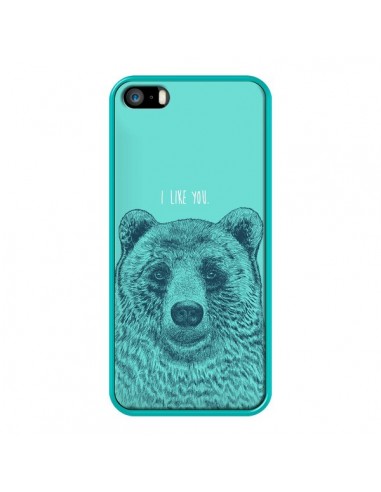 Coque iPhone 5/5S et SE Bear Ours I like You - Rachel Caldwell