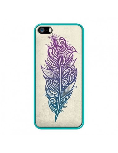 Coque iPhone 5/5S et SE Feather Plume Arc En Ciel - Rachel Caldwell