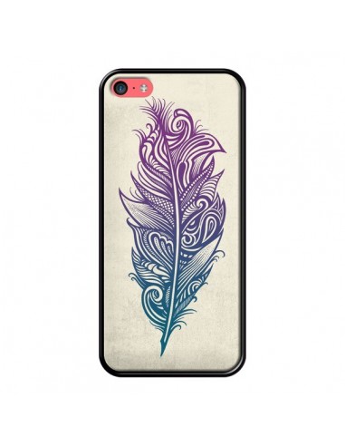 Coque iPhone 5C Feather Plume Arc En Ciel - Rachel Caldwell