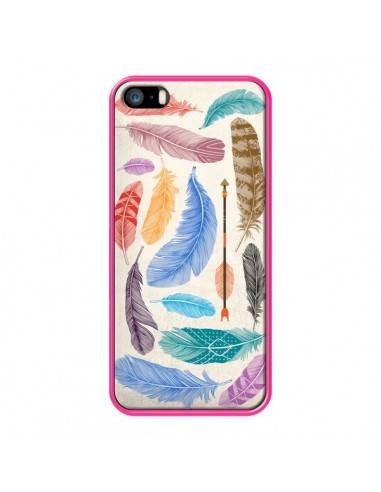 Coque iPhone 5/5S et SE Feather Plumes Multicolores - Rachel Caldwell