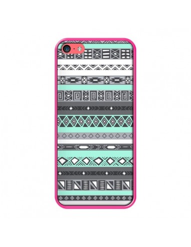 Coque iPhone 5C Azteque Aztec Bleu Pastel - Rex Lambo