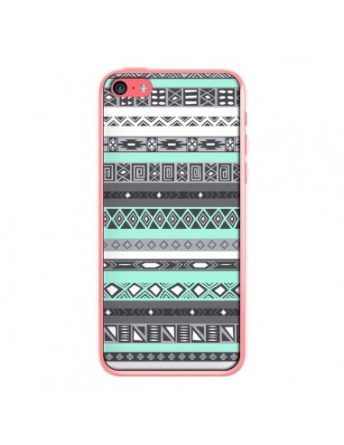 Coque iPhone 5C Azteque Aztec Bleu Pastel - Rex Lambo