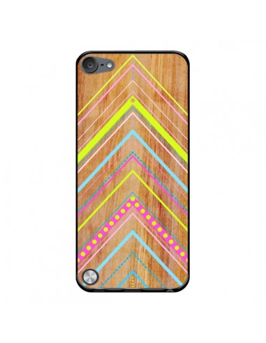 Coque Wooden Chevron Pink Bois Azteque Aztec Tribal pour iPod Touch 5 - Jenny Mhairi