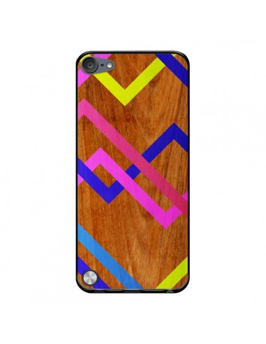Coque Pink Yellow Wooden Bois Azteque Aztec Tribal pour iPod Touch 5 - Jenny Mhairi