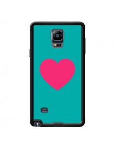 Coque Coeur Rose Fond Bleu pour Samsung Galaxy Note 4 -...