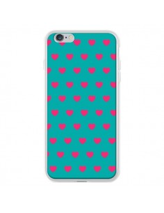 Coque iPhone 6 Plus et 6S Plus Coeurs Roses Fond Bleu -...
