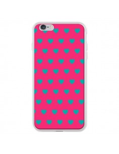 Coque iPhone 6 Plus et 6S Plus Coeurs Bleus Fond Rose -...