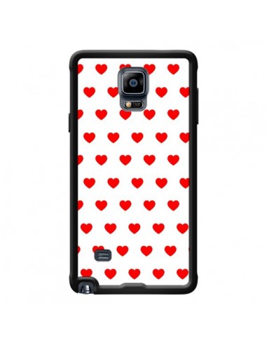 Coque Coeurs Rouges Fond Blanc pour Samsung Galaxy Note 4 - Laetitia