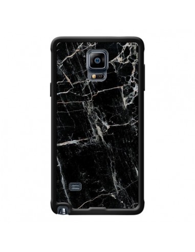 Coque Marbre Marble Noir Black pour Samsung Galaxy Note 4 - Laetitia