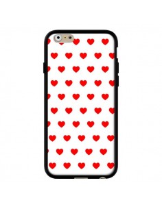 Coque iPhone 6 et 6S Coeurs Rouges Fond Blanc - Laetitia