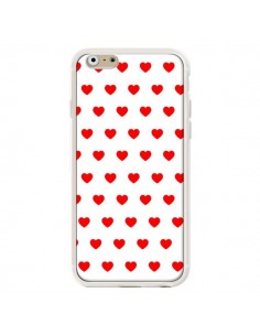 Coque iPhone 6 et 6S Coeurs Rouges Fond Blanc - Laetitia 2