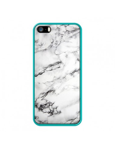 Coque iPhone 5/5S et SE Marbre Marble Blanc White - Laetitia