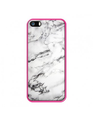 Coque iPhone 5/5S et SE Marbre Marble Blanc White - Laetitia