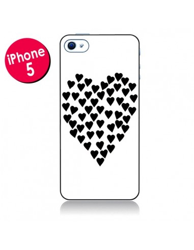 Coque Coeur en coeurs noirs pour iPhone 5