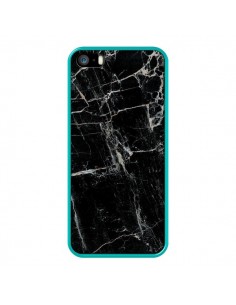 Coque iPhone 5/5S et SE Marbre Marble Noir Black - Laetitia 2