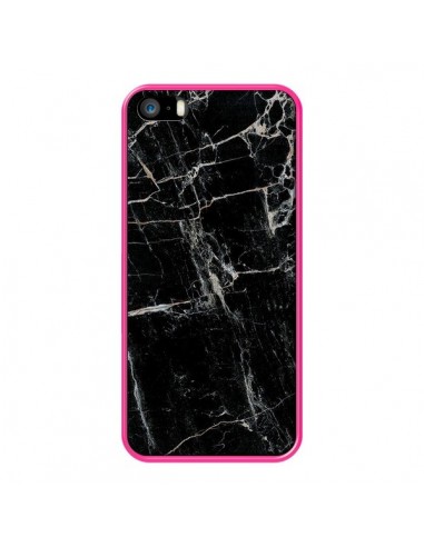 Coque iPhone 5/5S et SE Marbre Marble Noir Black - Laetitia