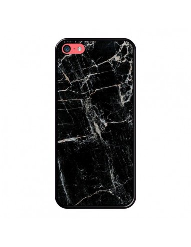Coque iPhone 5C Marbre Marble Noir Black - Laetitia