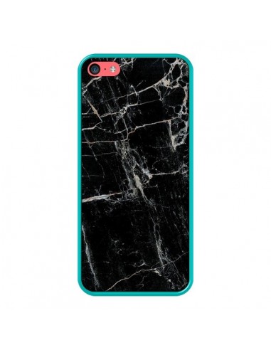 Coque iPhone 5C Marbre Marble Noir Black - Laetitia