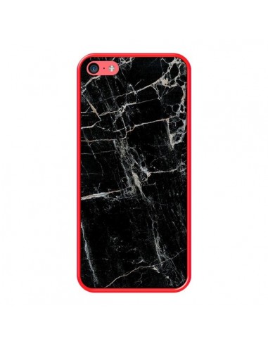 Coque iPhone 5C Marbre Marble Noir Black - Laetitia