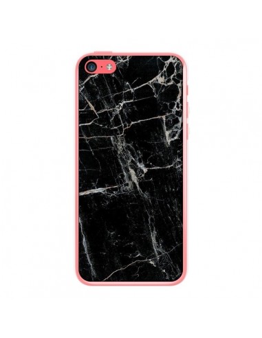 Coque iPhone 5C Marbre Marble Noir Black - Laetitia