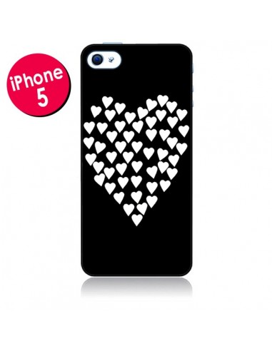 Coque Coeur en coeurs blancs pour iPhone 5