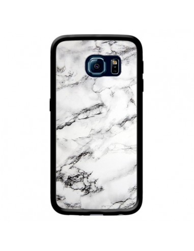 Coque Marbre Marble Blanc White pour Samsung Galaxy S6 Edge - Laetitia