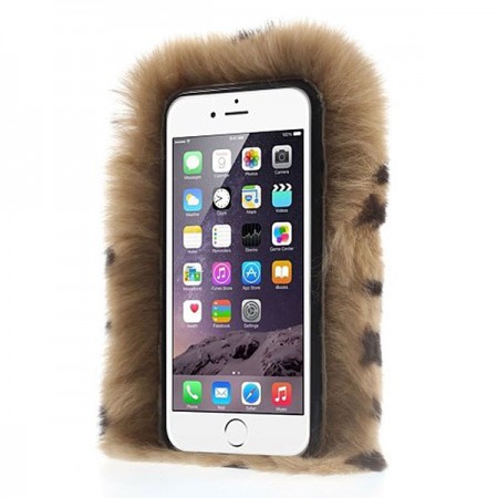 Coque en Fourrure Leopard Ultra Douce pour iPhone 6 et 6S (4,7")