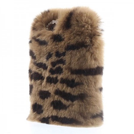 Coque en Fourrure Leopard Ultra Douce pour iPhone 6 et 6S (4,7")