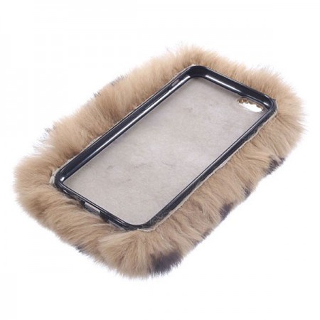 Coque en Fourrure Leopard Ultra Douce pour iPhone 6 et 6S (4,7")