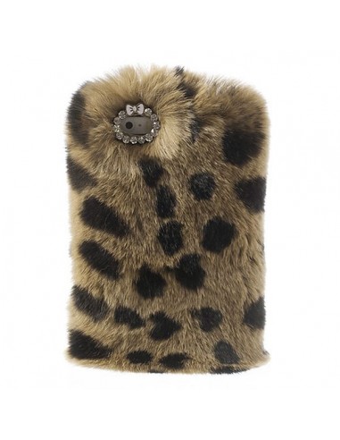 Coque en Fourrure Leopard Ultra Douce pour iPhone 5/5S
