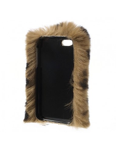 Coque en Fourrure Leopard Ultra Douce pour iPhone 5/5S