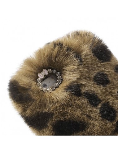 Coque en Fourrure Leopard Ultra Douce pour iPhone 5/5S