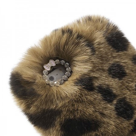 Coque en Fourrure Leopard Ultra Douce pour iPhone 5/5S