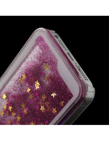 Coque Liquide avec Paillettes et Etoiles Rose pour iPhone 5/5S