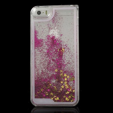 Coque Liquide avec Paillettes et Etoiles Rose pour iPhone 5/5S Coque Liquide avec Paillettes et Etoiles Rose pour iPhone 5/5S