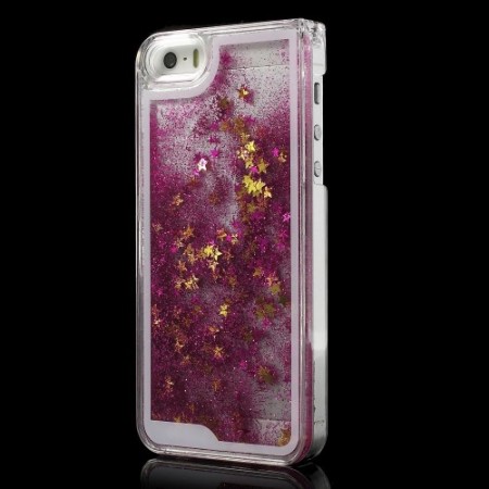 Coque Liquide avec Paillettes et Etoiles Rose pour iPhone 5/5S Coque Liquide avec Paillettes et Etoiles Rose pour iPhone 5/5S