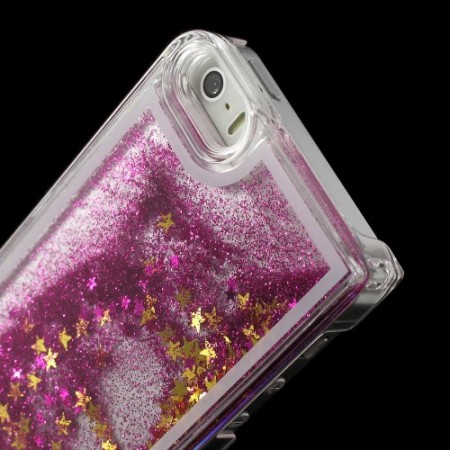 Coque Liquide avec Paillettes et Etoiles Rose pour iPhone 5/5S Coque Liquide avec Paillettes et Etoiles Rose pour iPhone 5/5S