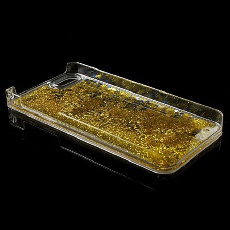 Coque Liquide avec Paillettes et Etoiles Doré pour iPhone 5/5S Coque Liquide avec Paillettes et Etoiles Doré pour iPhone 5/5S