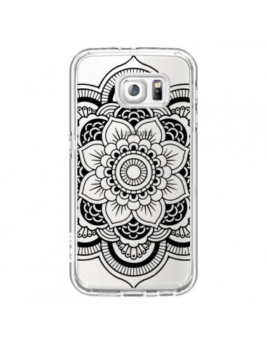 Coque Mandala Noir Azteque Transparente pour Samsung Galaxy S6 - Nico