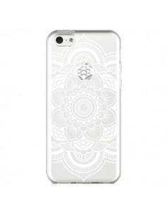 Coque iPhone 5C Mandala Blanc Azteque Transparente - Nico