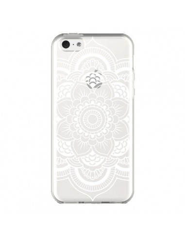 Coque iPhone 5C Mandala Blanc Azteque Transparente - Nico