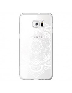 Coque Mandala Blanc Azteque Transparente pour Samsung...